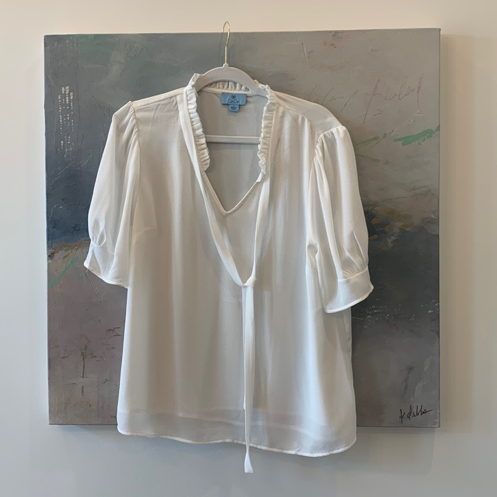 CeCe Blouse white size L